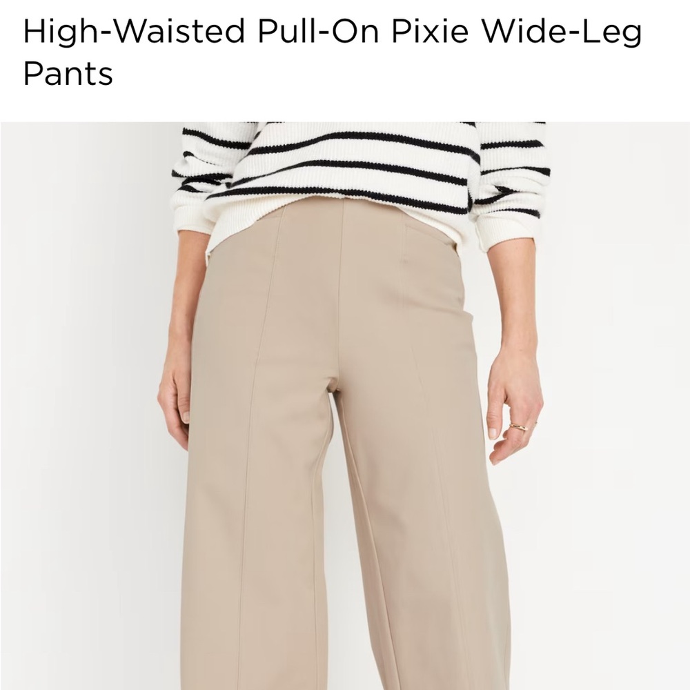 High Waisted Pull On Pixie Pants Tall Large NWT Khaki Color
